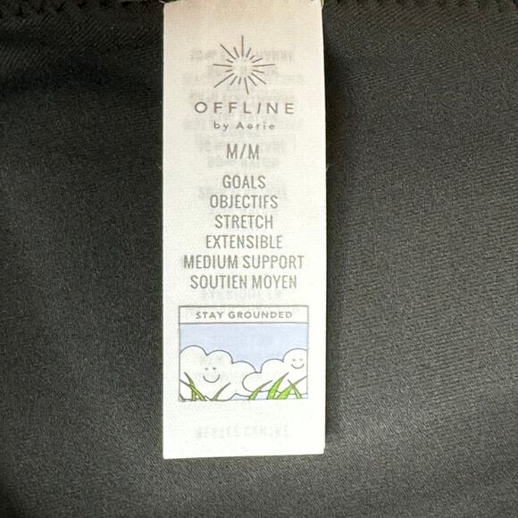 OFFLINE By Aerie Goals Plunge Sports Bra - Gray NWT Size Medium - Picture 7 of 8
